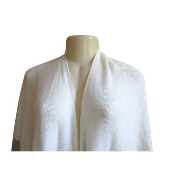 New w Tags, Cejon White/Beige Woman's Wrap Sweater w Pockets - Picture 3 of 6